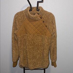Cozy Tan Sherpa with Quilted Detail and Snaps